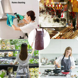 Waterproof Rubber Vinyl Apron - Heavy Duty Model - Stay Dry - Industrial Chemical Resistant Plastic - Leather Apron for Kitchen, Cooking, Dishwashing, Dog Grooming - Black Dark Red - Rear View
