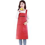 Waterproof Rubber Vinyl Apron - Heavy Duty Model - Stay Dry - Industrial Chemical Resistant Plastic - Leather Apron for Kitchen, Cooking, Dishwashing, Dog Grooming - Black Red