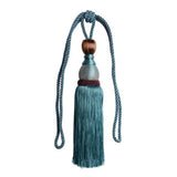 2pcs Large Tie Backs Ball Tassel Curtain Rope Tieback,Gold Blue - Front View