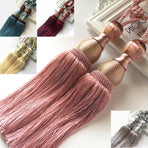2pcs Large Tie Backs Ball Tassel Curtain Rope Tieback,Gold Pink