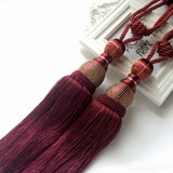 2pcs Large Tie Backs Ball Tassel Curtain Rope Tieback,Gold Red