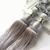 2pcs Large Tie Backs Ball Tassel Curtain Rope Tieback,Gold Silver