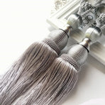2pcs Large Tie Backs Ball Tassel Curtain Rope Tieback,Gold Silver
