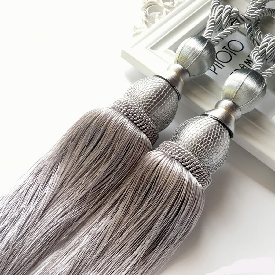 2pcs Large Tie Backs Ball Tassel Curtain Rope Tieback,Gold Silver