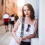 Replacement Crossbody Strap Handbag Guitar Strap Purse Shoulder Strap Adjustable Retro Jacquard - Dark blue
