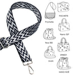 Replacement Crossbody Strap Handbag Guitar Strap Purse Shoulder Strap Adjustable Retro Jacquard - Dark blue