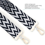 Replacement Crossbody Strap Handbag Guitar Strap Purse Shoulder Strap Adjustable Retro Jacquard - Dark blue - Top-Down View