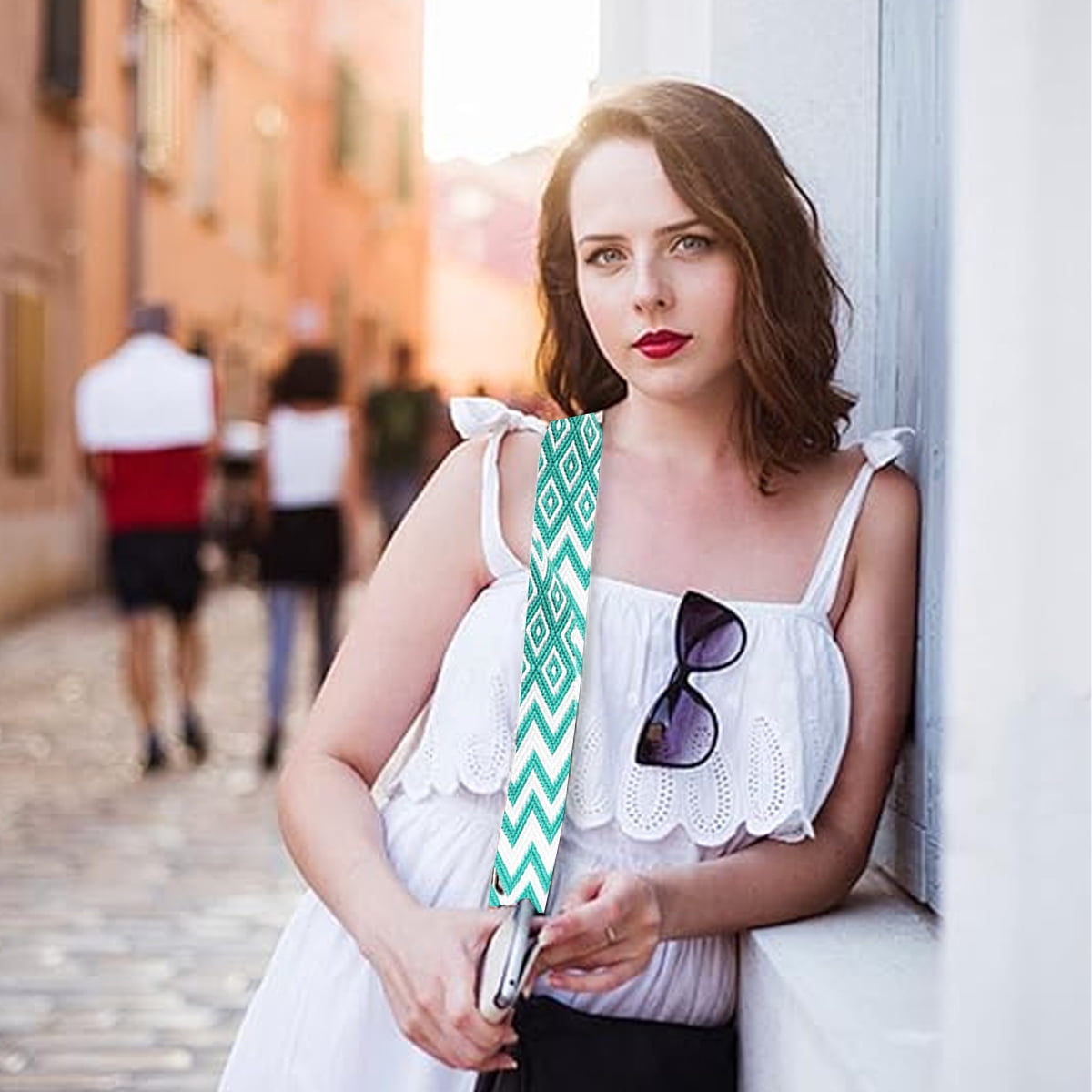 Replacement Crossbody Strap Handbag Guitar Strap Purse Shoulder Strap Adjustable Retro Jacquard - Dark blue green