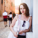 Replacement Crossbody Strap Handbag Guitar Strap Purse Shoulder Strap Adjustable Retro Jacquard - Dark blue purple - Front View
