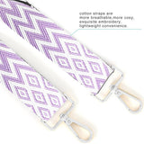 Replacement Crossbody Strap Handbag Guitar Strap Purse Shoulder Strap Adjustable Retro Jacquard - Dark blue purple - Top-Down View