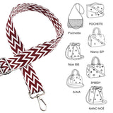 Replacement Crossbody Strap Handbag Guitar Strap Purse Shoulder Strap Adjustable Retro Jacquard - Dark blue red