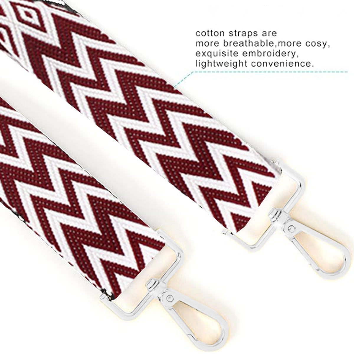 Replacement Crossbody Strap Handbag Guitar Strap Purse Shoulder Strap Adjustable Retro Jacquard - Dark blue red