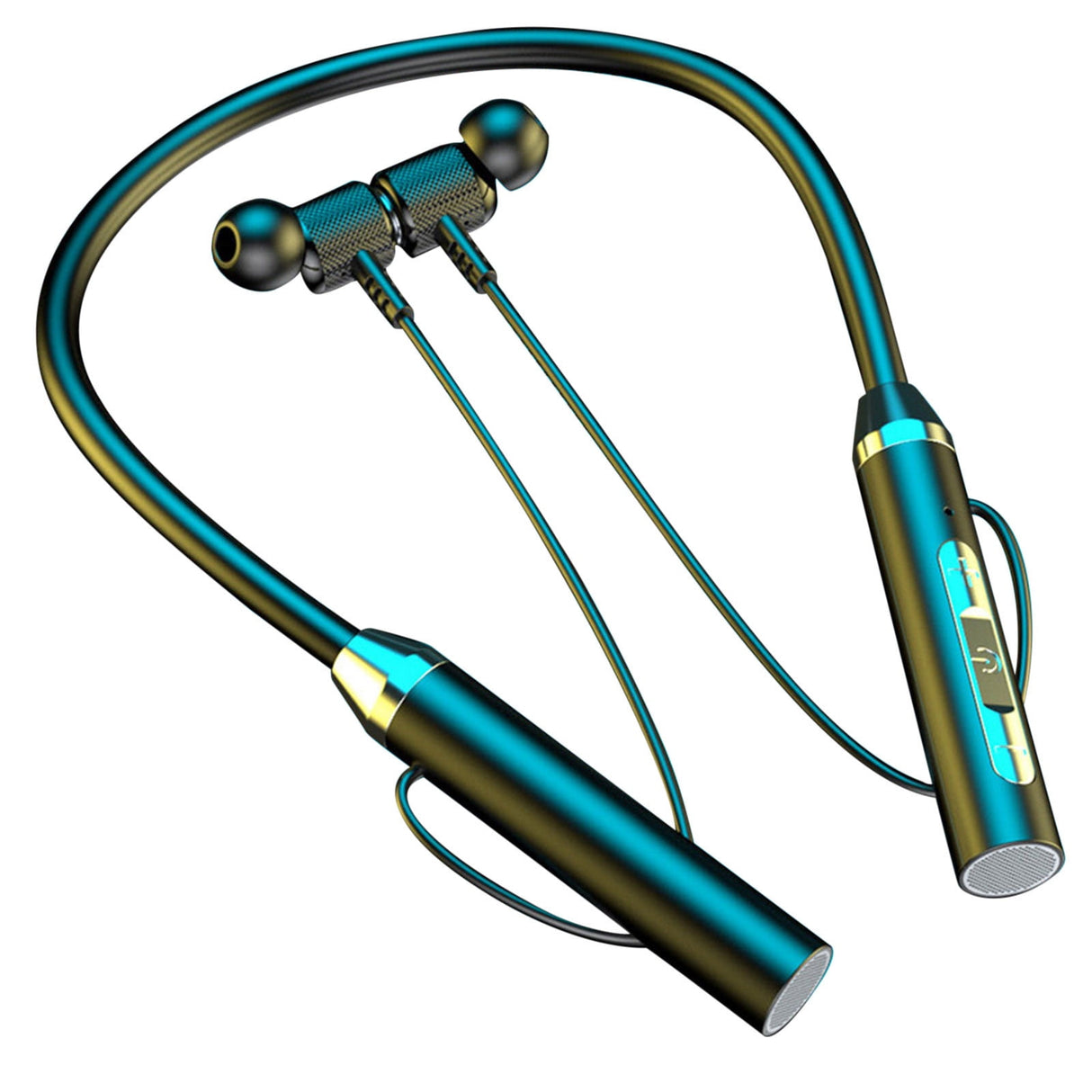Neckband Bluetooth Headphones Wireless Earbuds with Microphone Flashlight Around the Neck Waterproof Sport Headset Noise Cancelling Ear Buds 120H Playtime for Running Cycling Cell Phone Black
