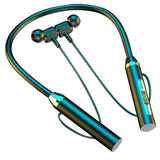Neckband Bluetooth Headphones Wireless Earbuds with Microphone Flashlight Around the Neck Waterproof Sport Headset Noise Cancelling Ear Buds 120H Playtime for Running Cycling Cell Phone Black - Front View