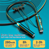 Neckband Bluetooth Headphones Wireless Earbuds with Microphone Flashlight Around the Neck Waterproof Sport Headset Noise Cancelling Ear Buds 120H Playtime for Running Cycling Cell Phone Black