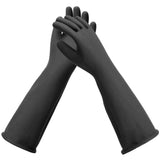 Black Rubber Gloves Extra Large, 22" Long Chemical Resistant Gloves, Waterproof Reusable Dishwashing Household Cleaning Safety Work Heavy Duty Industrial Rubber Glove, 1 Pair XXL
