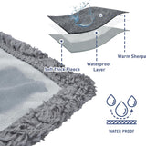 Waterproof Pet Blanket, Pee Urine Proof Dog Blanket Cover for Couch Bed Furniture Protector, Liquid Proof Blanket for Small Medium Dogs, Buffale Red/Tuape, 50” x 60”. Lt Gray/Dk Gray