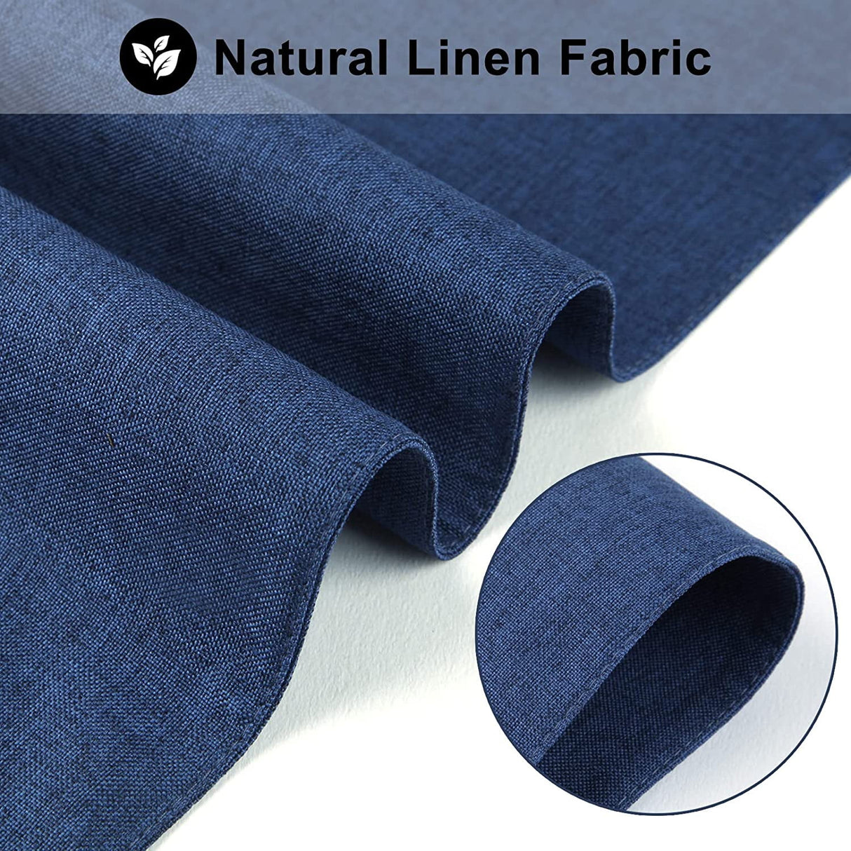 Cloth Placemats Set of 6, Cotton Linen Blend Machine Washable Durable Linen Table Mats, Heat Resistant Placemats Wrinkle Free Place Mats for Dining Table, Easy to Clean (Navy Blue, 6)