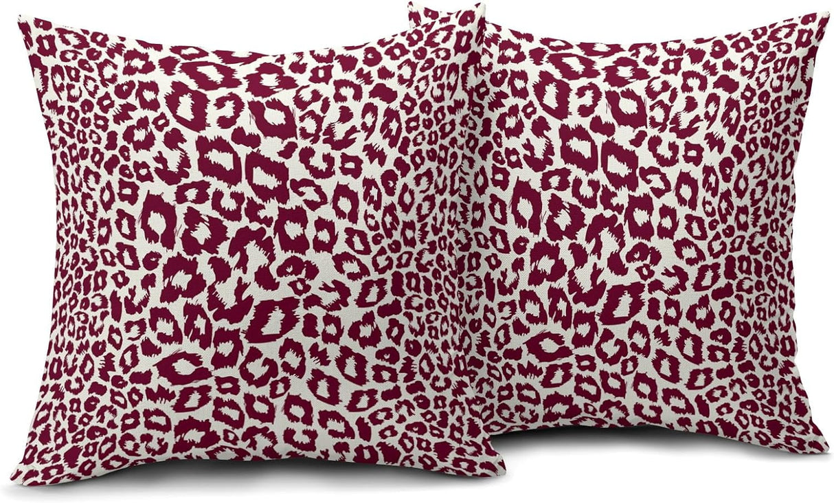Lime Green White Leopard Print Pillow Covers 18x18 Inch Set of 2 Cheetah Animal Spots Decorative Throw Pillows For Couch Farmhouse Chinoiserie Pillow Cases Home Decor For Room Sofa Bed Porch Outdoor 16" x 16" Blue Leopard