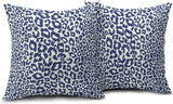 Lime Green White Leopard Print Pillow Covers 18x18 Inch Set of 2 Cheetah Animal Spots Decorative Throw Pillows For Couch Farmhouse Chinoiserie Pillow Cases Home Decor For Room Sofa Bed Porch Outdoor 18" x 18" Blue Leopard