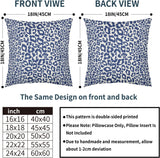 Lime Green White Leopard Print Pillow Covers 18x18 Inch Set of 2 Cheetah Animal Spots Decorative Throw Pillows For Couch Farmhouse Chinoiserie Pillow Cases Home Decor For Room Sofa Bed Porch Outdoor 18" x 18" Blue Leopard