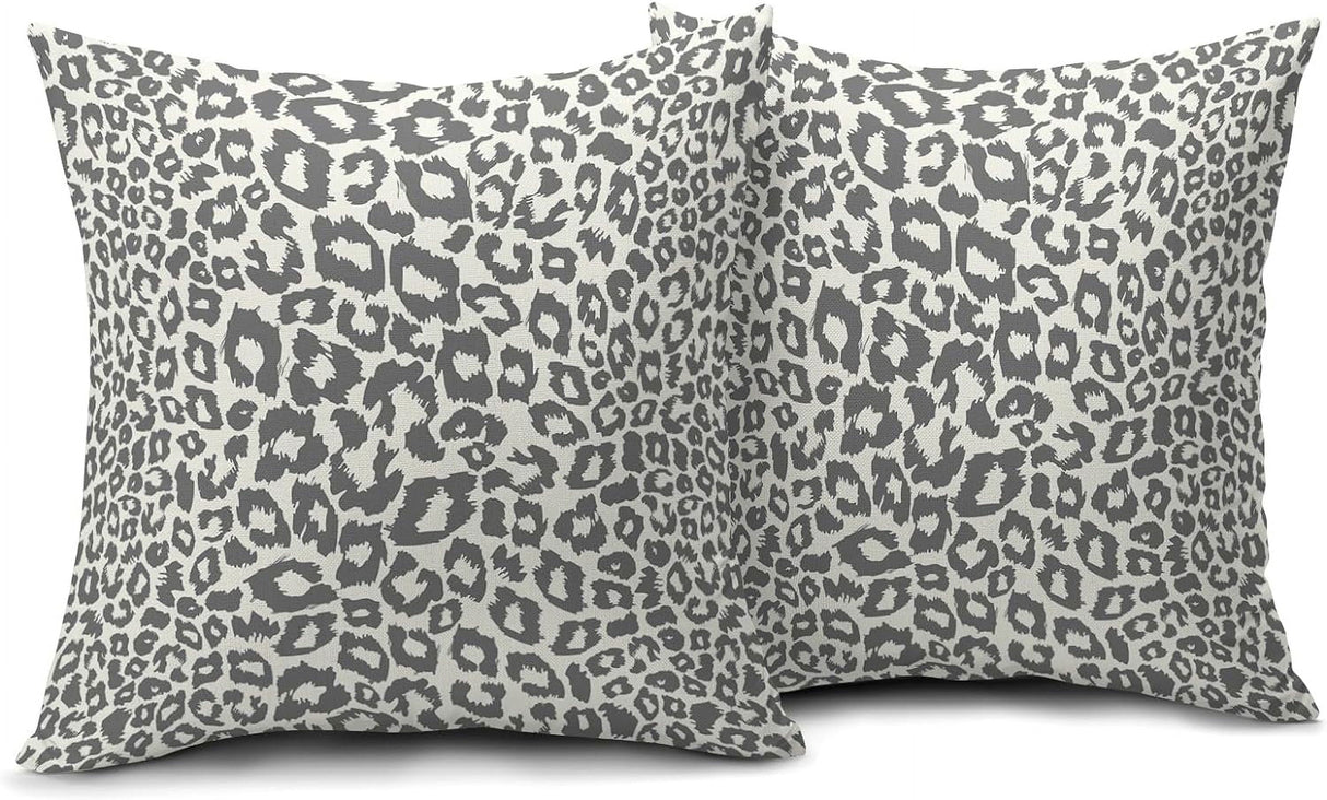 Lime Green White Leopard Print Pillow Covers 18x18 Inch Set of 2 Cheetah Animal Spots Decorative Throw Pillows For Couch Farmhouse Chinoiserie Pillow Cases Home Decor For Room Sofa Bed Porch Outdoor 20" x 20" Teal Leopard