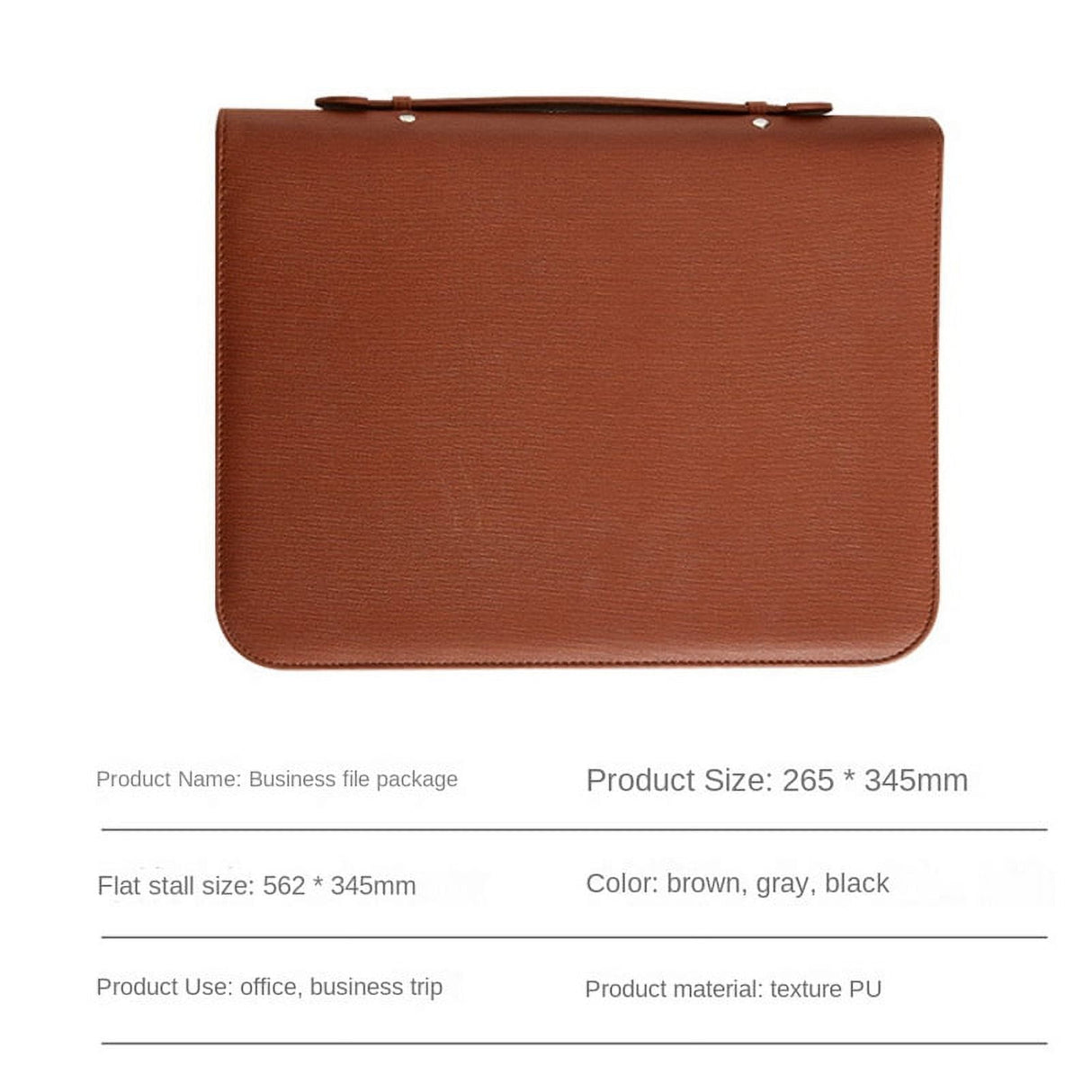 Zippered Portfolio Organizer, Leather Padfolio Binder, Professional Business Binder, Organizer for /Document (Brown)
