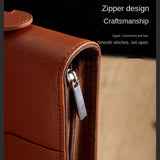 Zippered Portfolio Organizer, Leather Padfolio Binder, Professional Business Binder, Organizer for /Document (Brown)