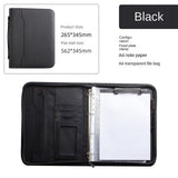 Zippered Portfolio Organizer, Leather Padfolio Binder, Professional Business Binder, Organizer for /Document (Brown) - Low Angle