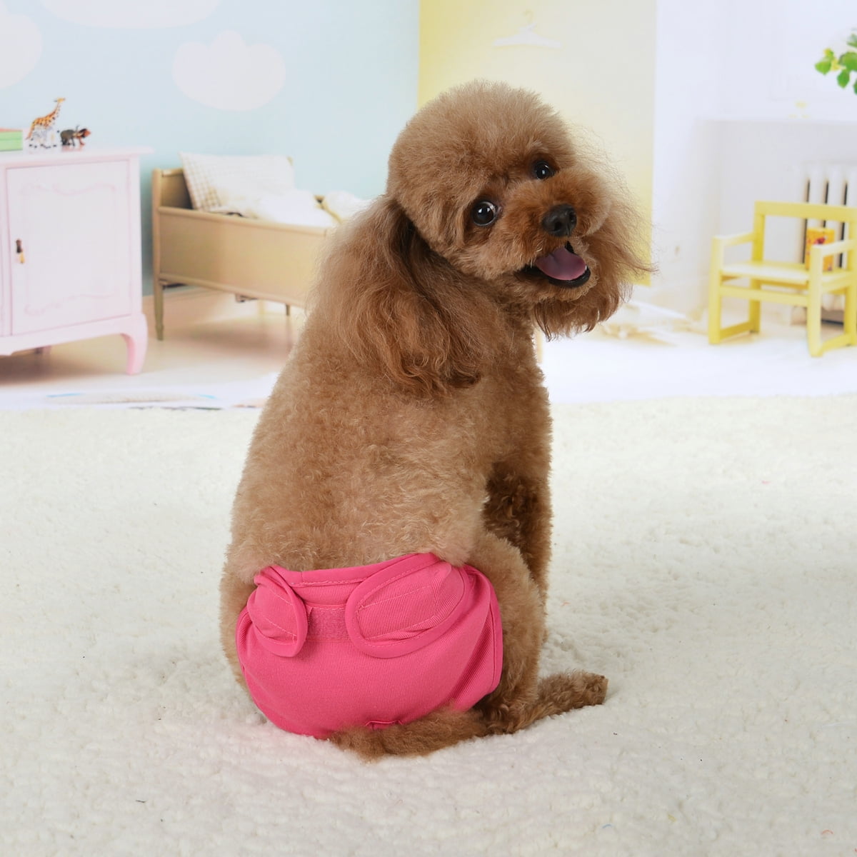 Comfortable Dog Underwear Dog Diapers Pants Male Female to Put On/Off Breathable Physiological Pants Reusable Sanitary Panties for Small to Large Dogs Pet (1pcs, Pink, XL) XL Pink