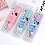 2 in 1 Hair Straightener Mini Hair Curler, Mini Hair Straightener Hairstyling Iron Heating Curler for Home or Salon Blue