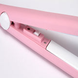 2 in 1 Hair Straightener Mini Hair Curler, Mini Hair Straightener Hairstyling Iron Heating Curler for Home or Salon Blue
