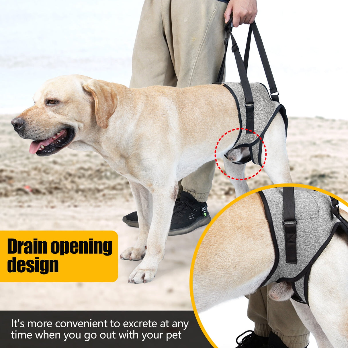 Dog Sling for Large Dogs Hind Leg Adjustable Dog Lift Harnesses For Walking/Climbing Pet Auxiliary Slings for Elderly, Disabled Dogs XL