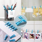 100Pcs Blue Clothes Pins for Baby Shower Game Mini Premium Plastic Clothespins Small Baby Shower Decorations for Party Gender Reveal Game DIY Blue