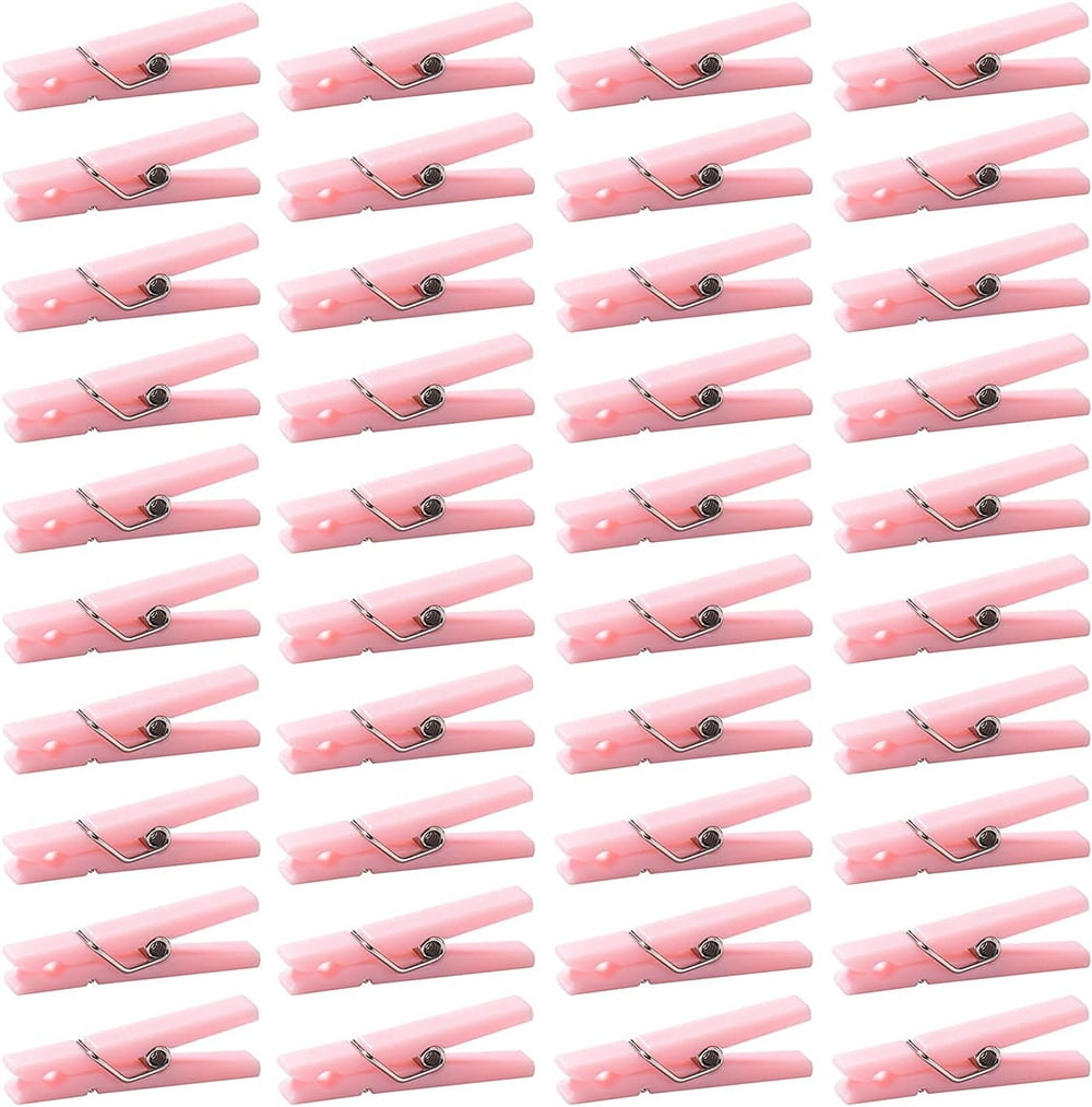 100Pcs Blue Clothes Pins for Baby Shower Game Mini Premium Plastic Clothespins Small Baby Shower Decorations for Party Gender Reveal Game DIY Pink