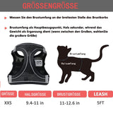 Escape-Proof Cat Harness & Leash Set for Cats, Kittens, Dogs, Puppies - XXS Size - Front View