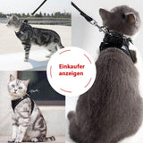 Escape-Proof Cat Harness & Leash Set for Cats, Kittens, Dogs, Puppies - XXS Size - Rear View