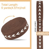 5 Yards Polycotton Jacquard Arrow Ribbon Clothes Accessories Olive 1-1/2 inch(38mm) - Front View