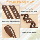 5 Yards Polycotton Jacquard Arrow Ribbon Clothes Accessories Olive 1-1/2 inch(38mm) - Top-Down View