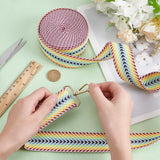 5 Yards Polycotton Jacquard Arrow Ribbon Clothes Accessories Olive 1-1/2 inch(38mm) - Side View