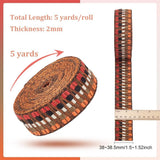 5 Yards Polycotton Jacquard Arrow Ribbon Clothes Accessories Olive 1-1/2 inch(38mm) - Low Angle