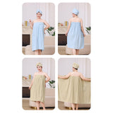 Bath Towel Wrap Women Plus Size - Adjustable Soft Microfiber Shower After Body Wraps with Hair Drying Towel Absorbent & Quick Drying for Gym Shower, Beach, Spa, Sauna Blue