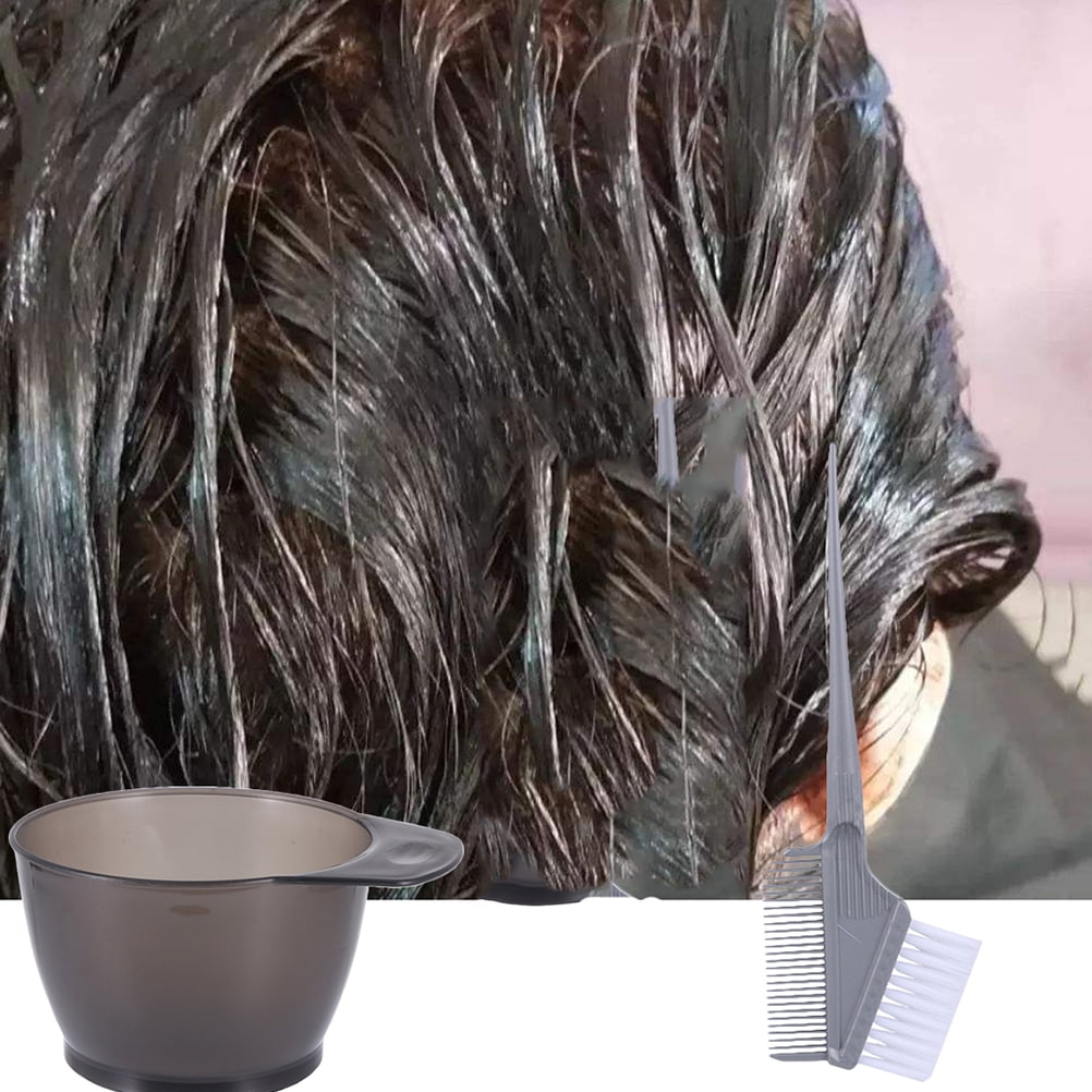 2Pcs Tinting Bowl with Handle Plastic Hair Coloring Bowl Dyeing Scale Bowl for Home Salon (Random Color) 15×8.3CM As Shown