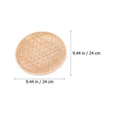 Set of 3 Shallow Baskets with Woven Trays - Multi-Purpose Fruit, Vegetable, Dessert Serving and Wall Decor Traditional Chinese Style - Front View