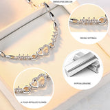 Amethyst Plated 925 Bracelet Love Heart-shaped Hand Jewelry Female Zircon Heart To Heart Jewelry , Birthday Gifts, Fits 16-19cm wrist circumference - Rear View