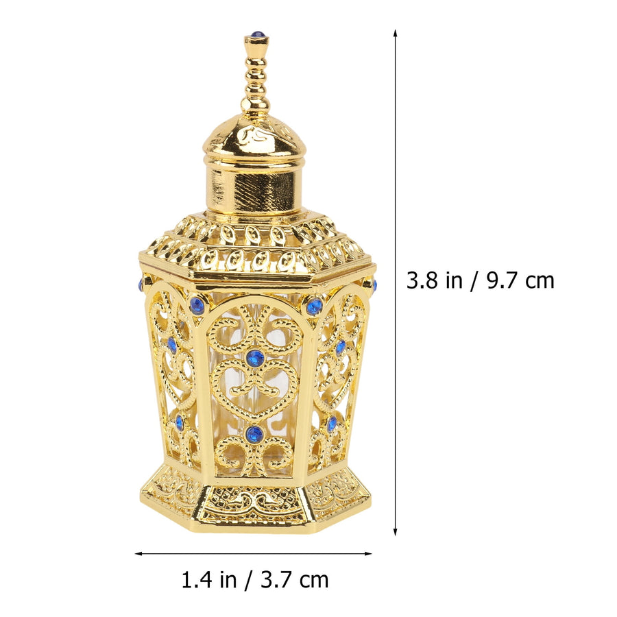 Golden Glass Perfume Bottle with Craftsmanship 1Pc