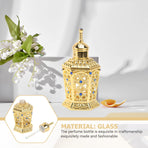 Golden Glass Perfume Bottle with Craftsmanship 1Pc