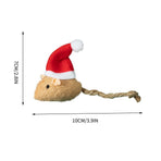 Catnip Toys Interactive Toy Christmas Hat Costume Plush Mouse Shaped Cat Toys for Cat Kitten Indoor D