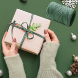 Raffia Ribbon, Christmas Gift Wrapping Raffia Paper String Ribbon Packing Paper Twine for Craft DIY Supply Christmas, 328ft Green - Front View