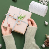 Raffia Ribbon, Christmas Gift Wrapping Raffia Paper String Ribbon Packing Paper Twine for Craft DIY Supply Christmas, 328ft White - Front View